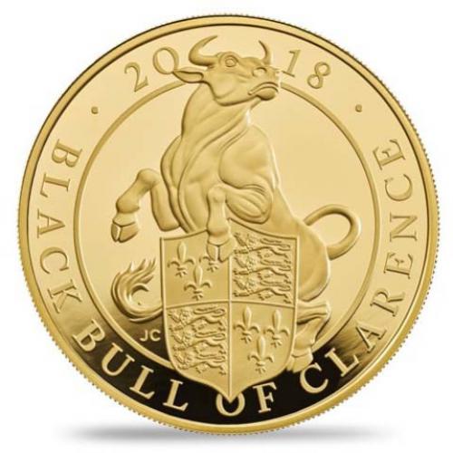 The Queen´s Beasts - The Black Bull of Clarence 2018 £500 5oz Gold Proof