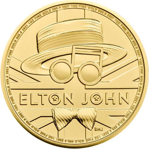 Elton John Music Legends 1 Oz Gold Coin BU United Kingdom 2020