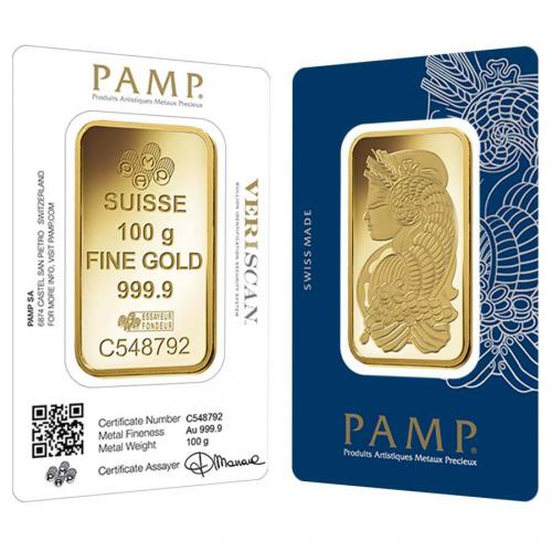 Zlatý slitek PAMP Fortuna 100 g
