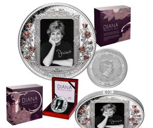 Diana - srdcová královna 5 OZ Ag Proof