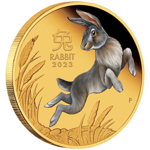 Year of the Rabbit 2023- proof color coin 1 OZ  AU