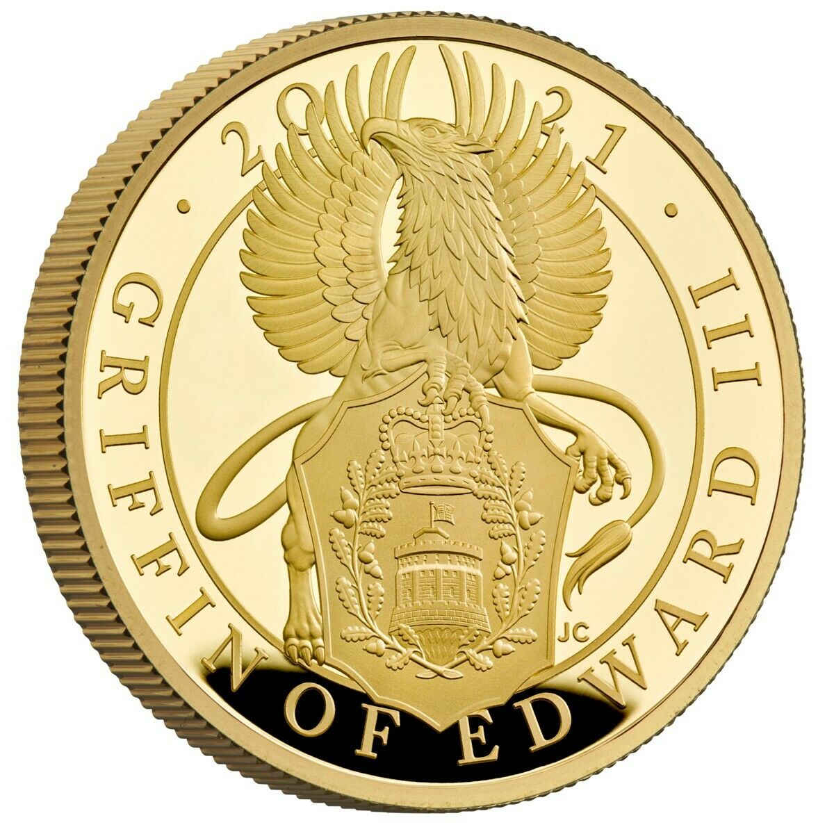 The Queens Beast - The Griffin of Edward III 1 Oz proof coin gold  - zvìtšit obrázek