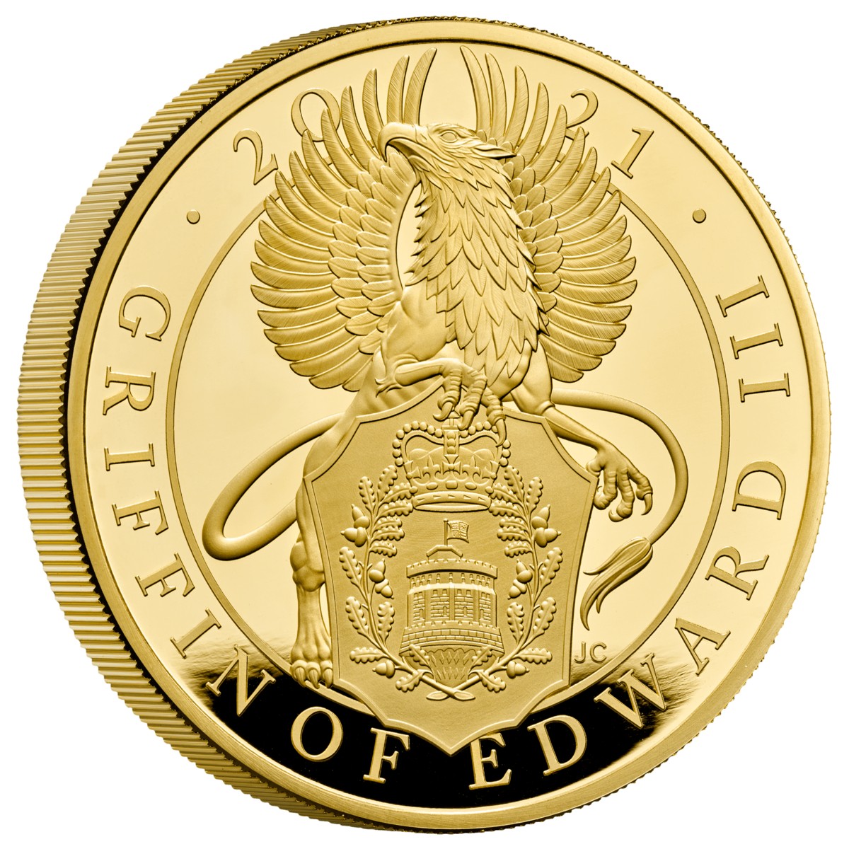 The Queens Beast - The Griffin of Edward III 5 Oz proof coin gold  - zvìtšit obrázek